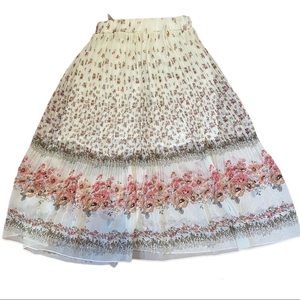 Chiffon Floral Print Midi Skirt
